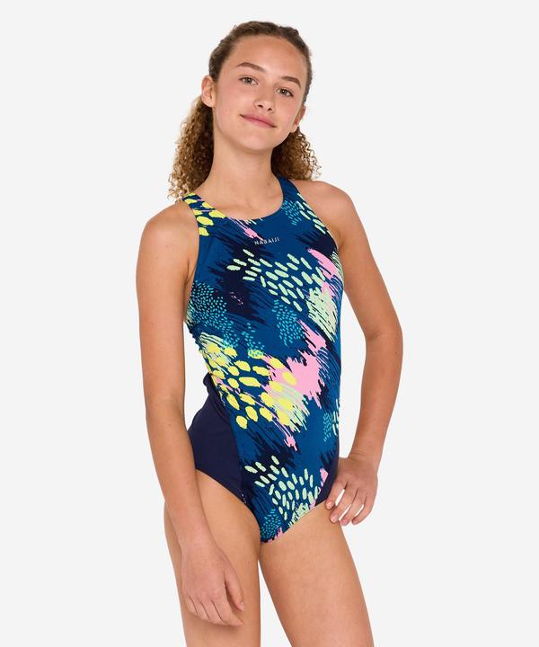 Image du produit Nabaiji Maillot de bain natation 1 pièce Fille - 500 Kamiye puno bleu foncé