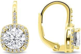 Brilio Silver - Charming gold-plated earrings with zircons EA122Y