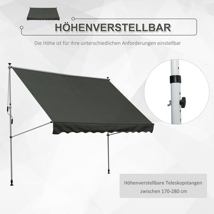 Produktbild Outsunny Klemmmarkise mit Faltarm (3 m)