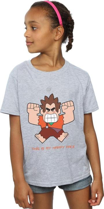 Actual product image Disney Girls Wreck It Ralph Happy Face Cotton T-Shirt (140, 146)