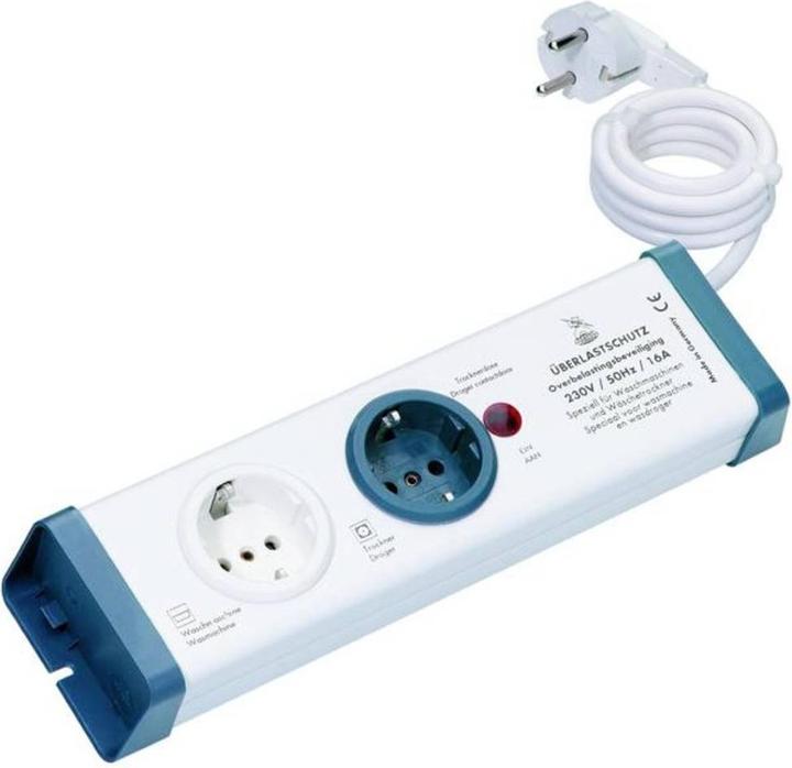 Produktbild interBär EL 2-fach UL -Überlastschutz-Steckdosenleiste 2-fach 1.5 m weiss (2 x, CEE 7/3, 1.50 m)
