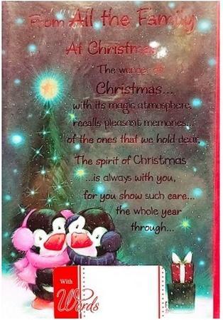 Produktbild Simon Elvin Pinguin Weihnachtskarte From All The Family 6erPack Karton (6 Stk.)