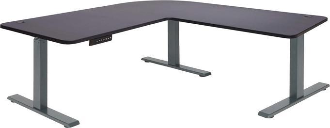 Actual product image Swisshandel24 Corner desk, computer desk, electrically height-adjustable 178x178cm 84kg black, anthracite-grey