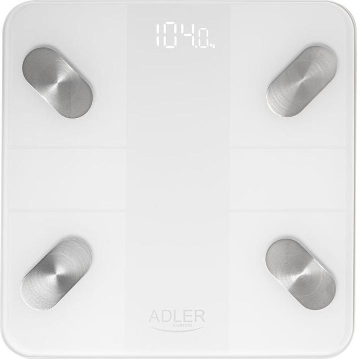 Immagine prodotto Adler Bilancia pesapersone intelligente | AD 8186w | Peso massimo (capacità) 180 kg | Precisione 100 g | (180 kg)