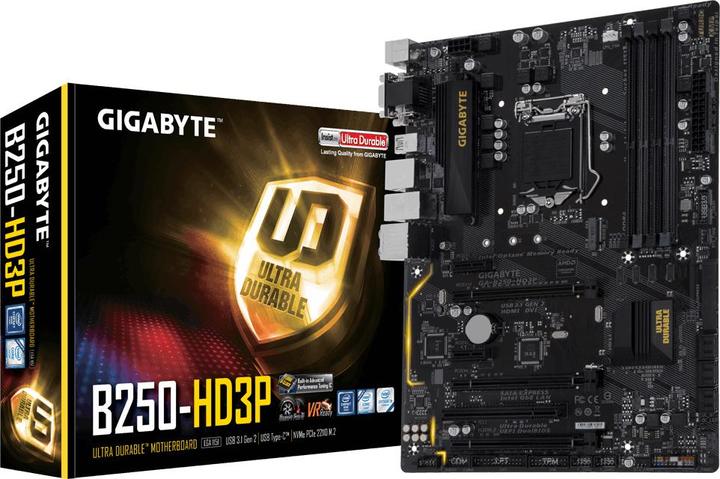 Produktbild Gigabyte GA-B250-HD3P S1151 B250 ATX (LGA 1151, Intel B250, ATX)