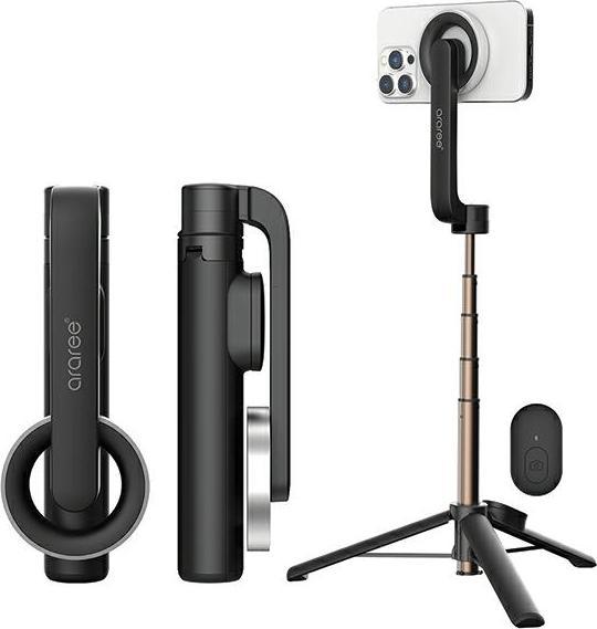 Actual product image Araree Selfie Stick Bluetooth Magfie POD czarny/black MagSafe Tripod AR60-01727A