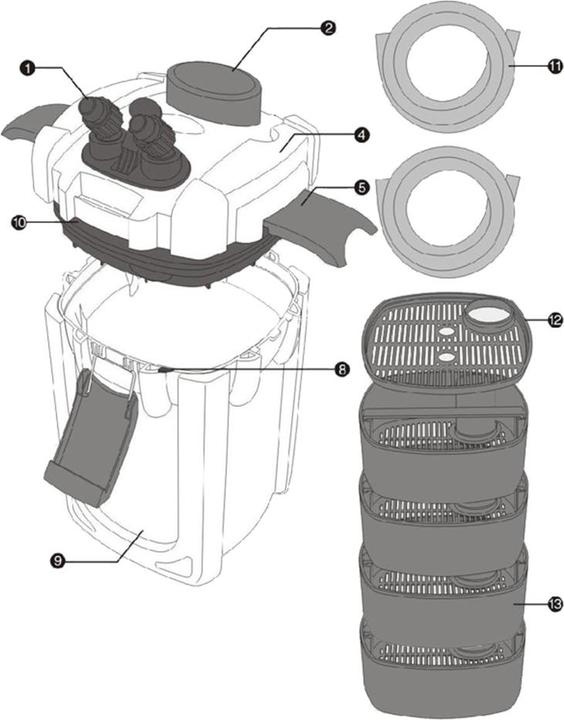 Image du produit SunSun HW-704A Filtre extérieur d’Aquarium 2000l/h 45W avec 4 Phases (1000 l, Filtres externes, Eau douce, Eau salée)