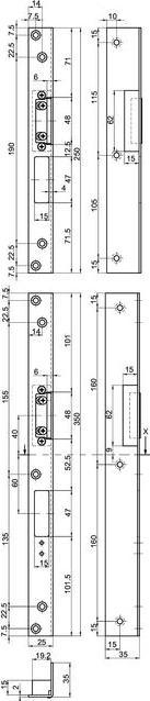 Actual product image MSL Reno angle strike plates VariFlex BV-24421 (Door handle)