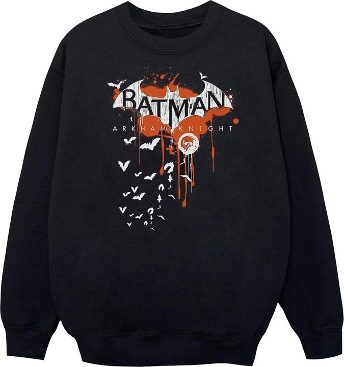 Actual product image Boys Batman Arkham Knight Halloween Logo Art Sweatshirt (152, 158)