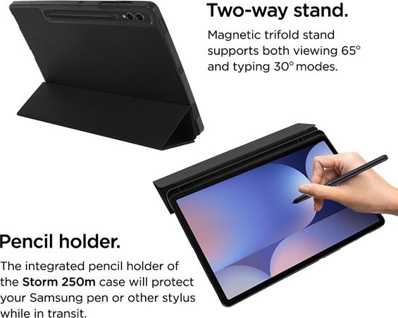 Produktbild Eiger Folio-Case mit Stylus-Halterung schwarz Storm 250m Stylus Case Black (Galaxy Tab S9+, Galaxy Tab S9 FE+, Galaxy Tab S10+)