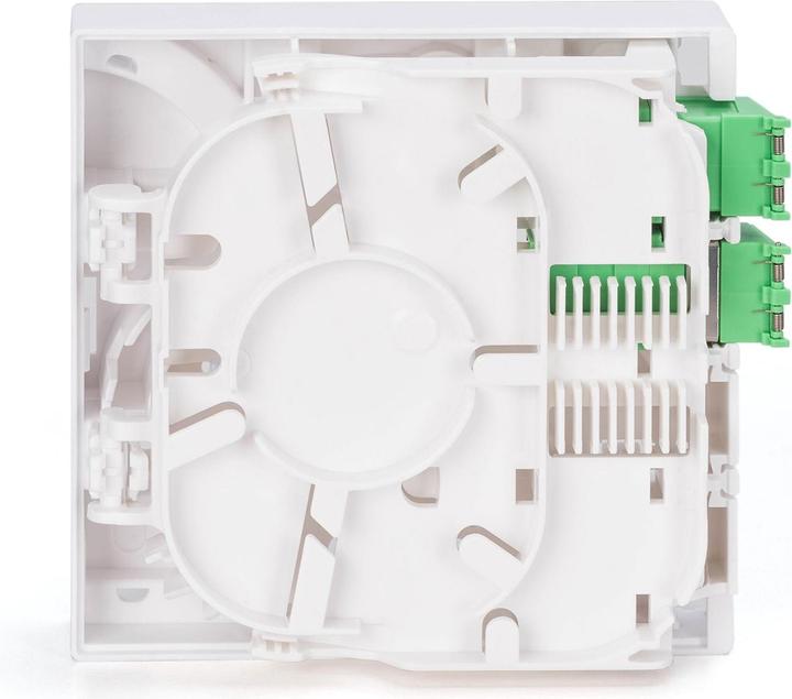 Actual product image Digitus FTTH housing with 2x LC (APC) DX adapter wall and DIN rail mounting