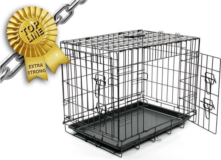 EBI Gabbia in filo metallico Topline 2 porte Flap in plastica (Cane, Pieghevole)
