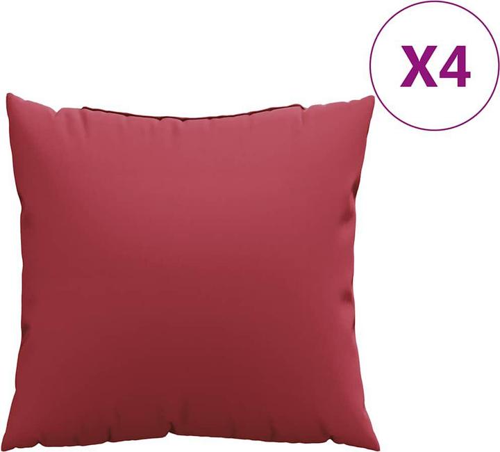 Immagine prodotto VidaXL Cuscini per divano 4 pezzi. Tessuto rosso vino 40X40 Cm (40 x 40 cm)