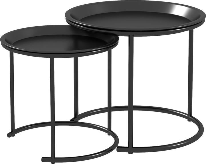 Homcom Couchtisch Set Stahl Schwarz