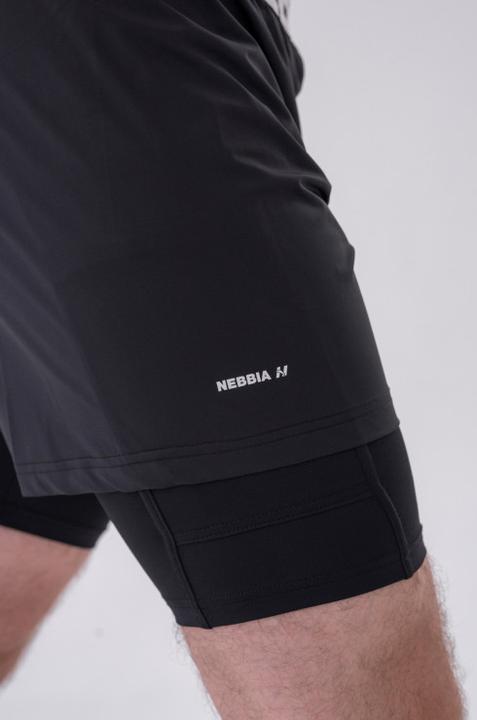 Actual product image Nebbia Double-Layer Shorts with Smart Pockets 318 black (XXL)