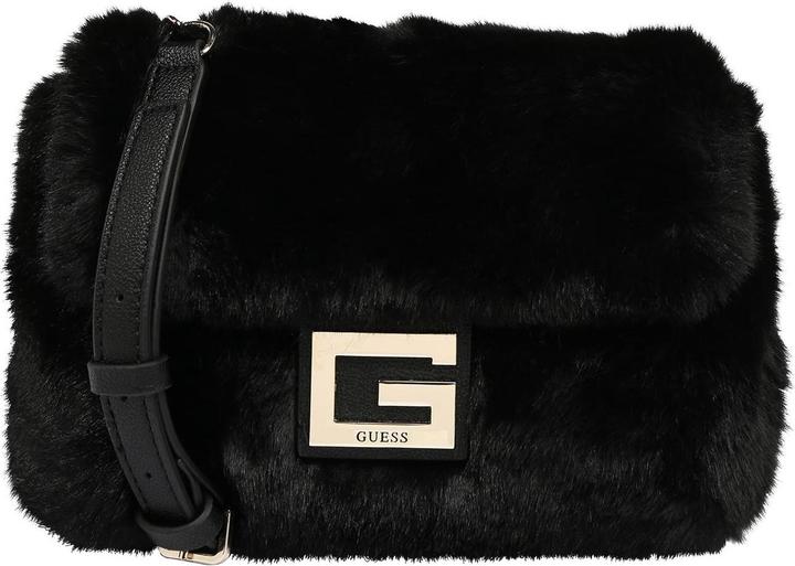 Actual product image Guess Gwen, Belt, Magnetic Clip, Textile Crossbody Bag, Black, 22 x 14 x 5