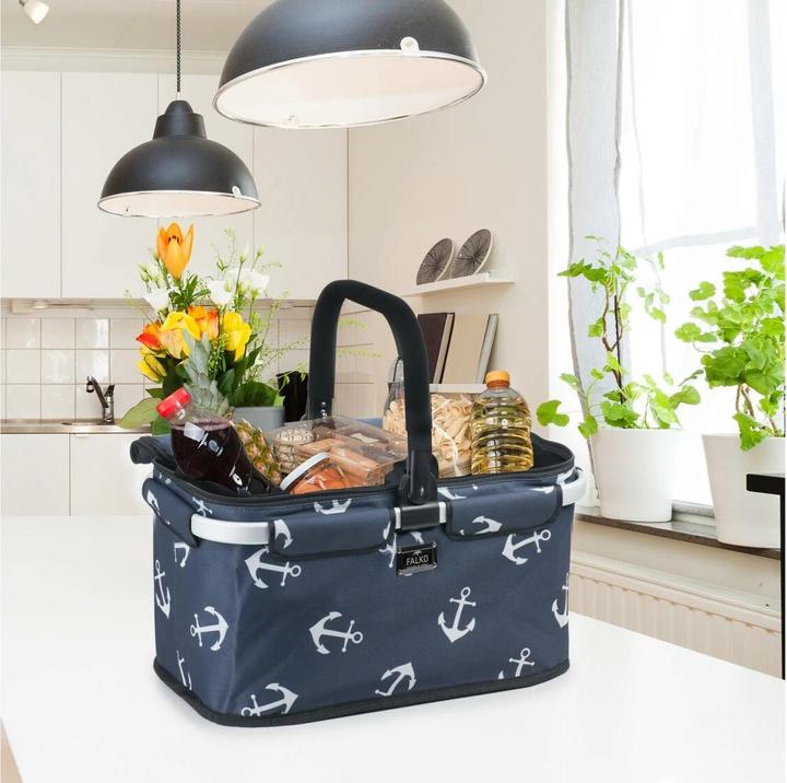 Image du produit Genius Panier Falko, bleu foncé avec ancres