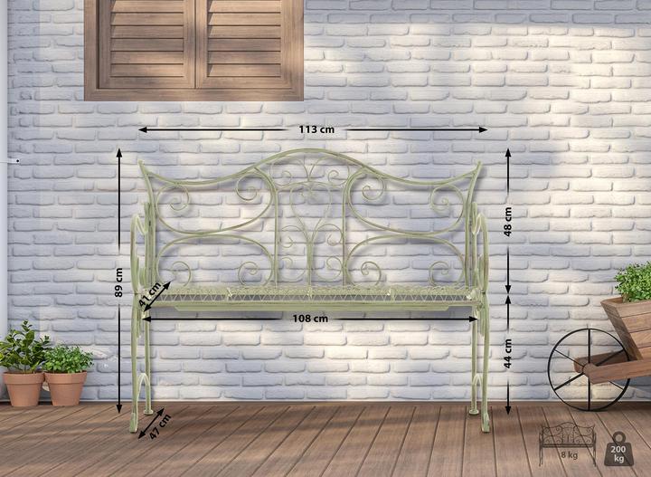 Image du produit CLP Banc de jardin Tara, blanc antique