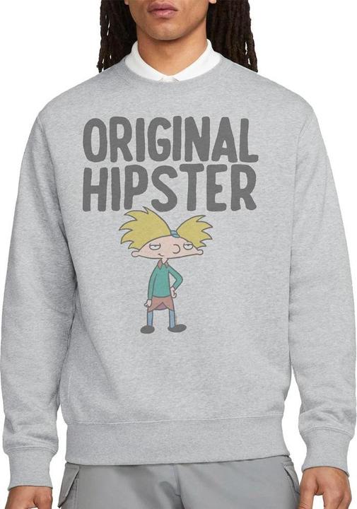 Actual product image Hey Arnold! Unisex Adult Original Hipster Sweatshirt (XXL)