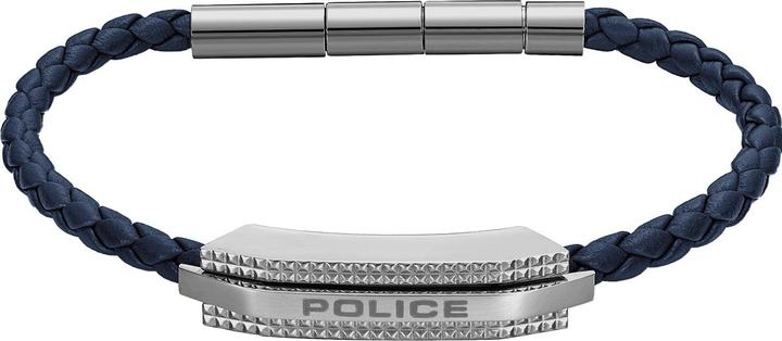Police Gripcord Armband (19 cm, Leder, Edelstahl)