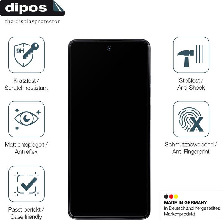 Produktbild Dipos Anti-Shock Displayschutz Matt 9H (1 Stück, Motorola Moto G24 Power)