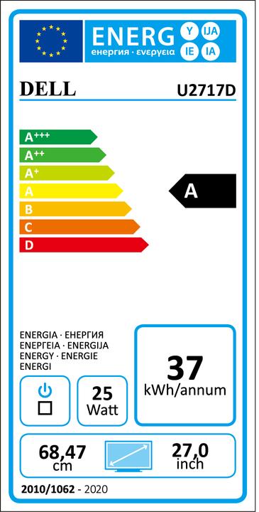 Energie-Label Dell U2717d (2560 x 1440 Pixel, 27")