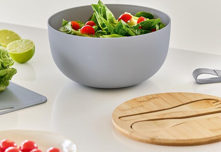 Actual product image Zeller Present Salad bowl with cutlery and lid (23.50 cm, 3 l, 1 x)