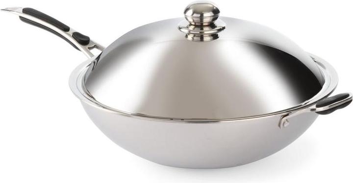 Hendi Wokpfanne (Wok Pfanne, Edelstahl)