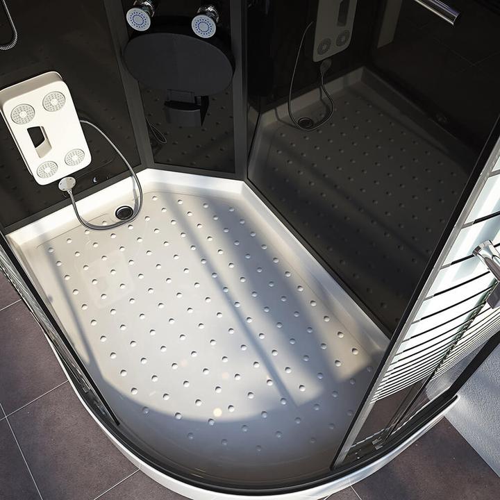 Immagine prodotto Home Deluxe Doccia a vapore con cascata MANTA BLACK XL sauna a vapore, 120x80x220cm - destra