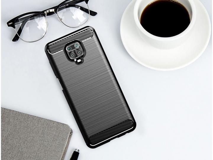 Produktbild Screenguard Xiaomi Redmi Note 9 Pro Hülle Carbon Brushed Soft TPU (Xiaomi Redmi Note 9 Pro)