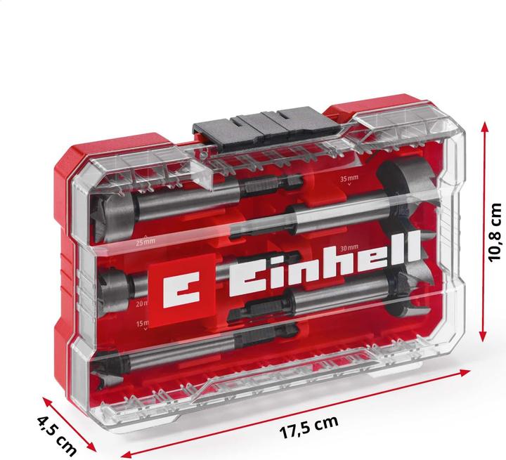 Actual product image Einhell 706003 Forstner bit set 15 mm, 20 mm, 25 mm, 30 mm, 35 mm 1 set (35 mm, 15 mm, 30 mm, 20 mm, 25 mm)