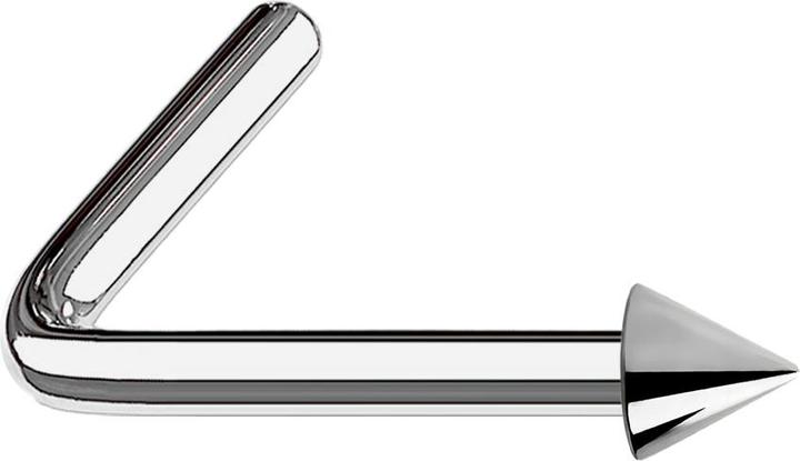 Star Piercing Nasenstecker gewinkelt silber mit Cone (Titan G23, ohne Messing)