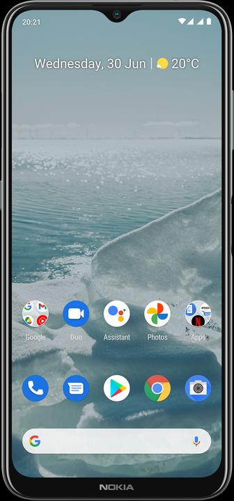 Nokia G20 (64 GB, Gletsjer, 6.51", Dubbele SIM + SD, 48 Mpx, 4G)