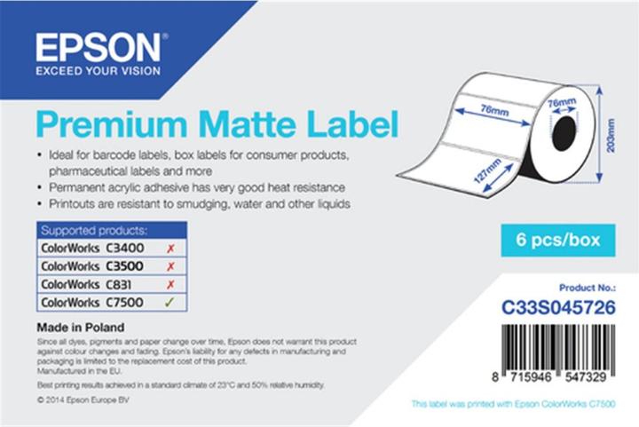 Epson Premium Matte Label 1 Rolle