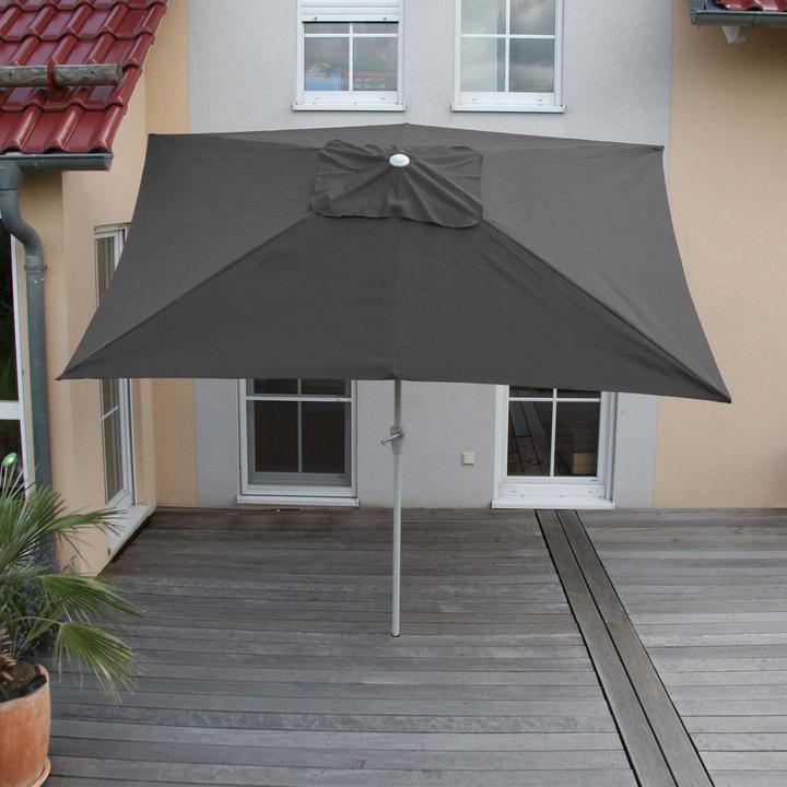 Actual product image Swisshandel24 Parasol, garden umbrella, 2x3m rectangular inclinable, polyester/aluminium 4,5kg - anthracite (1.92 m)