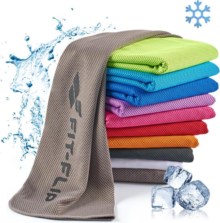 Fit-Flip Airflip Towel Kühlhandtuch Mikrofaser mit Tasche 100x30cm (100 x 30 cm)