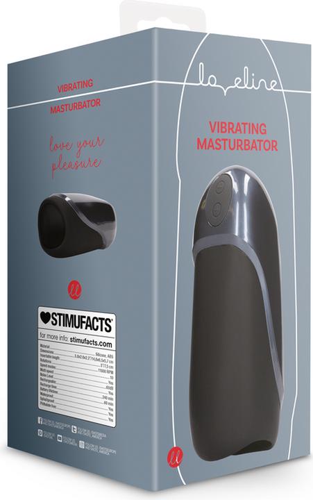Actual product image Shots Vibrating Masturbator Sleeve - Licorice Black