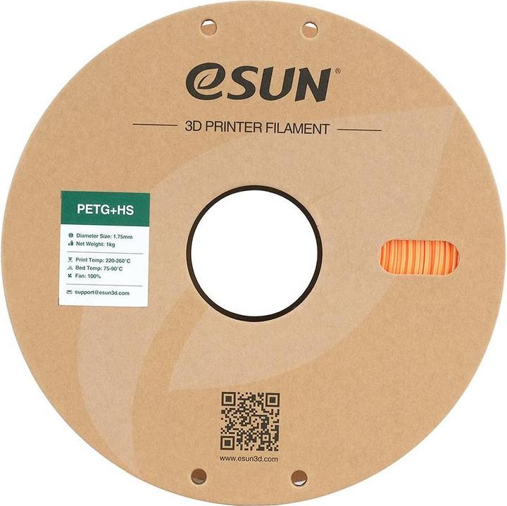 Actual product image eSUN EPETG+HS 1.75mm SOLID ORANGE 1kg (PETG, 1.75 mm, 1000 g, Orange)