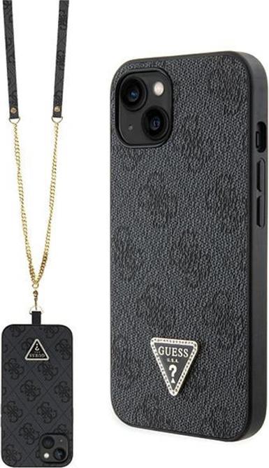 Guess GUHCP13MP4TDSCPK iPhone 13 6.1" czarny/black hardcase Crossbody 4G Metal Logo (Apple iPhone 15, Apple iPhone 14, Apple iPhone 13)
