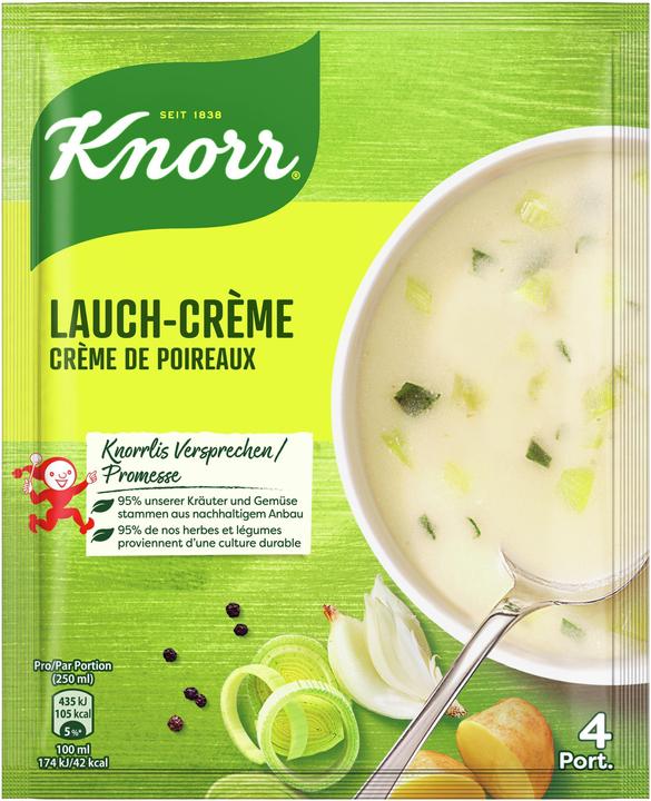 Produktbild Knorr Lauch Crème Suppe Beutel, crèmige Suppe mit feinen Lauchstücken