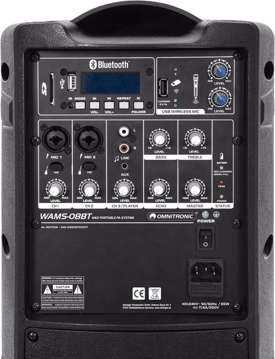 Produktbild Omnitronic WAMS-08BT MK2 (Aktiv, 1x 40 W)