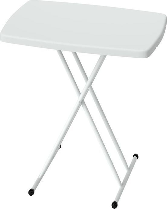 Produktbild Swisshandel24 Beistelltisch höhenverstellbar, klappbar Kunststoff, 50kg belastbar, 76x50x74H cm Weiss