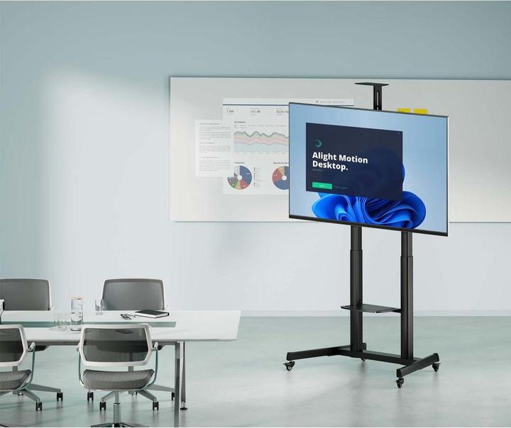 Actual product image Manhattan Multimedia TV-Ständer auf Rollen, werkzeuglos höhenverstellbar, für 60" bis 120" Grossbildschirme (120", 120 kg)