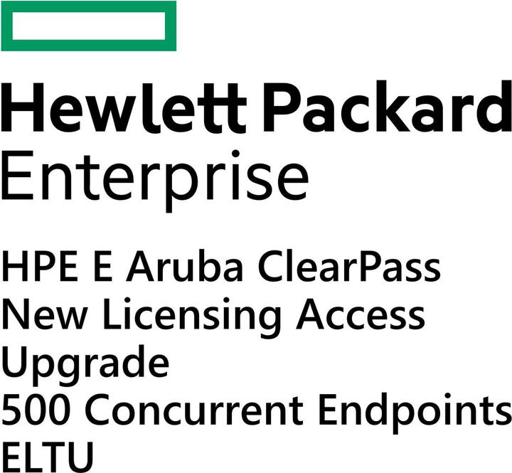 Produktbild HPE E Aruba ClearPass, New Licensing, Access, Upgrade, 500 Concurrent Endpoints, E-LTU (500 Geräte)