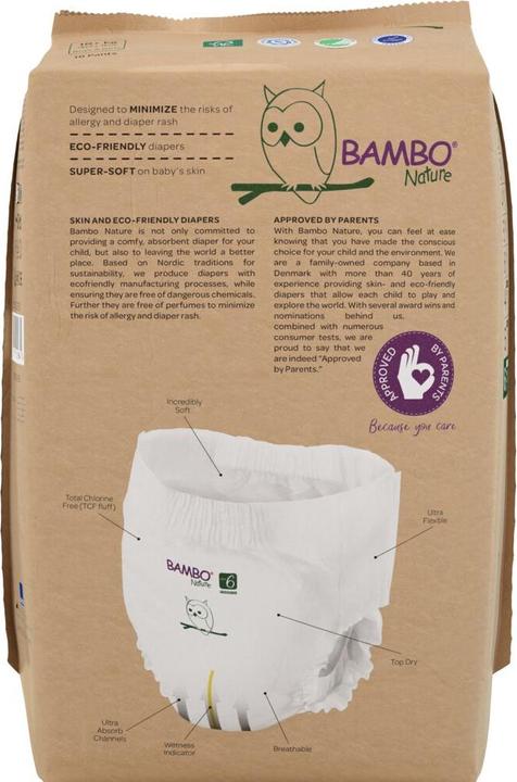 Actual product image Bambo Baby diapers, pants, eco-labeled, Nature Pants, 6, paper bag, 18+ kg (18 Piece)