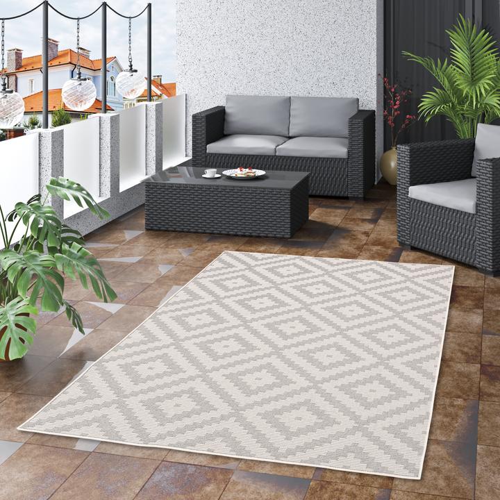 Produktbild Pergamon In & Outdoor Teppich Marbella Fliesenoptik (140 x 200 cm)