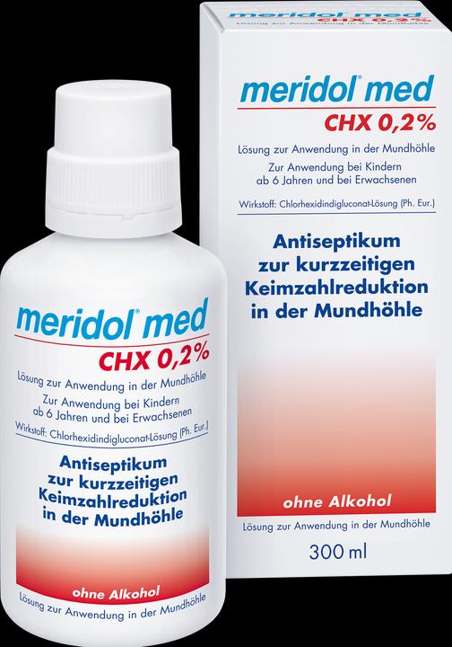Meridol med CHX 0.2 % solution for application in the oral cavity, 300 ml solution (300 ml, Mouthwash)