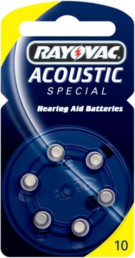 Immagine prodotto Rayovac Batt.Acoustic S. 10 Confezione da 6 (6 pz., PR70, 105 mAh)