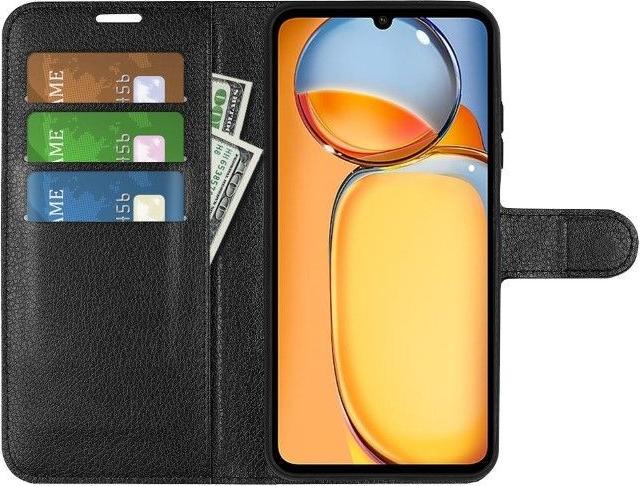 Actual product image MU Classic Litchi Leather Bookcover Series (Xiaomi Poco C65, Xiaomi Redmi 13C)