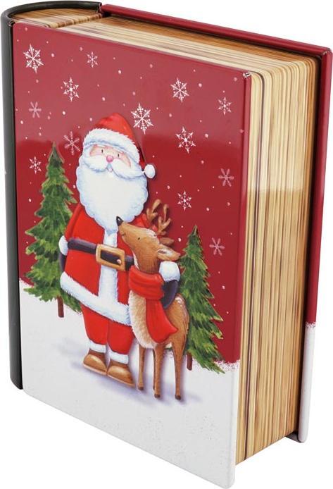 Produktbild miniSchoggi Buchdose Santa Claus mit Rentier, 118 x 100 x 38 mm